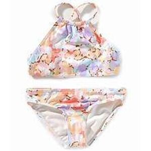 Billabong Kids Girls 12 2 Piece Bikini Swimsuit Set Watercolor Floral